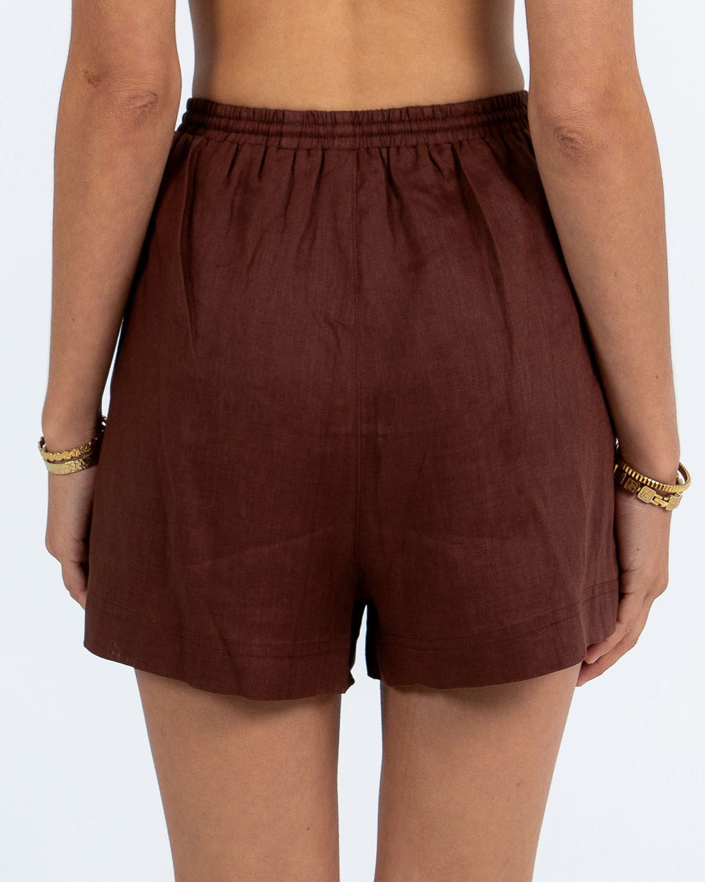 Galina Linen Short Chocolate