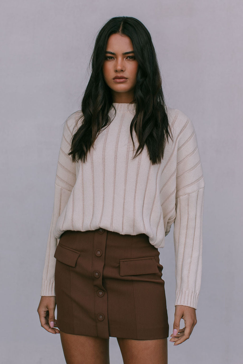 Oliver Knit Jumper - Creamy Beige