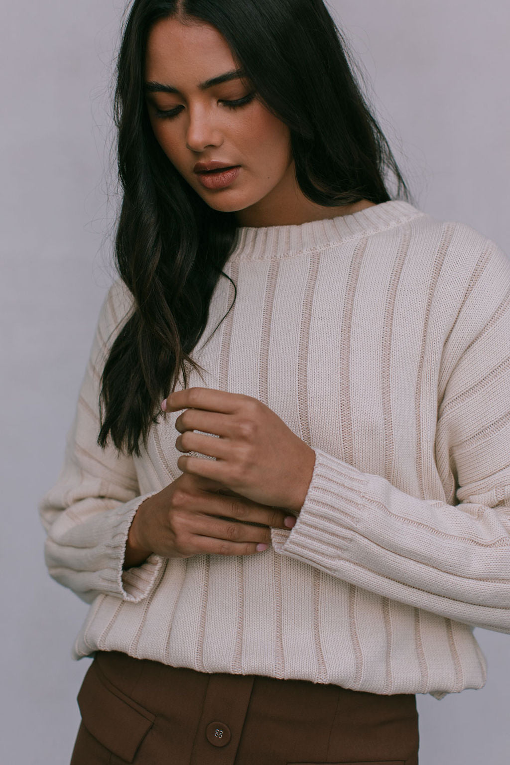 Oliver Knit Jumper - Creamy Beige