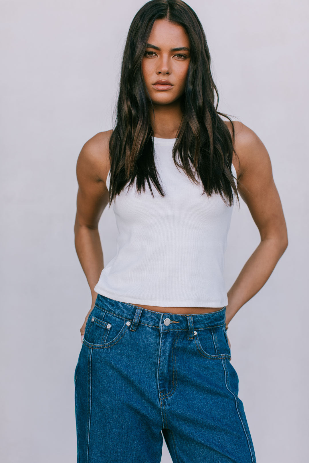 DISPATCH 07.05.25 - Janey Wide Leg Jeans - Dark Blue Wash