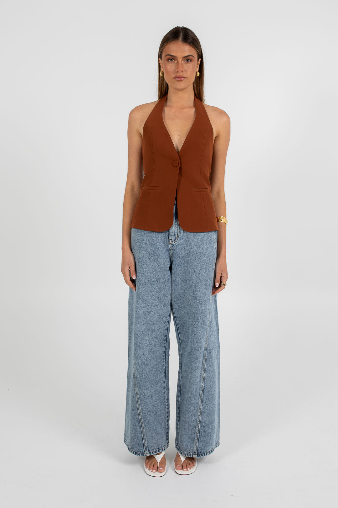 Oden Halter Top Brown
