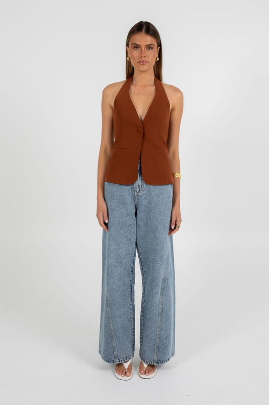 Oden Halter Top - Brown