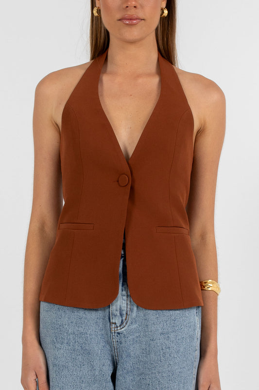Oden Halter Top - Brown