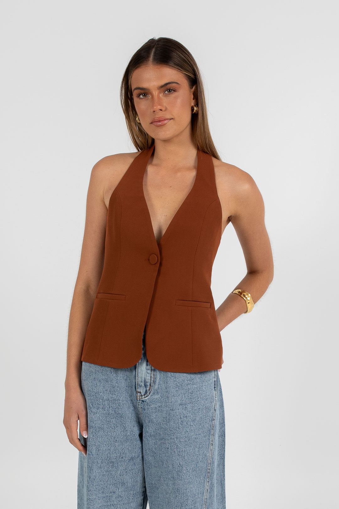 Oden Halter Top Brown
