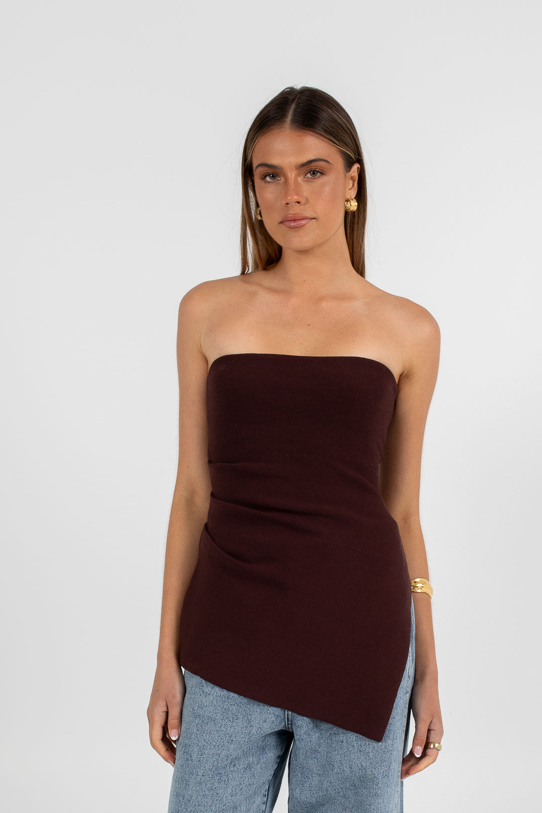 Darcie Strapless Top - Chocolate