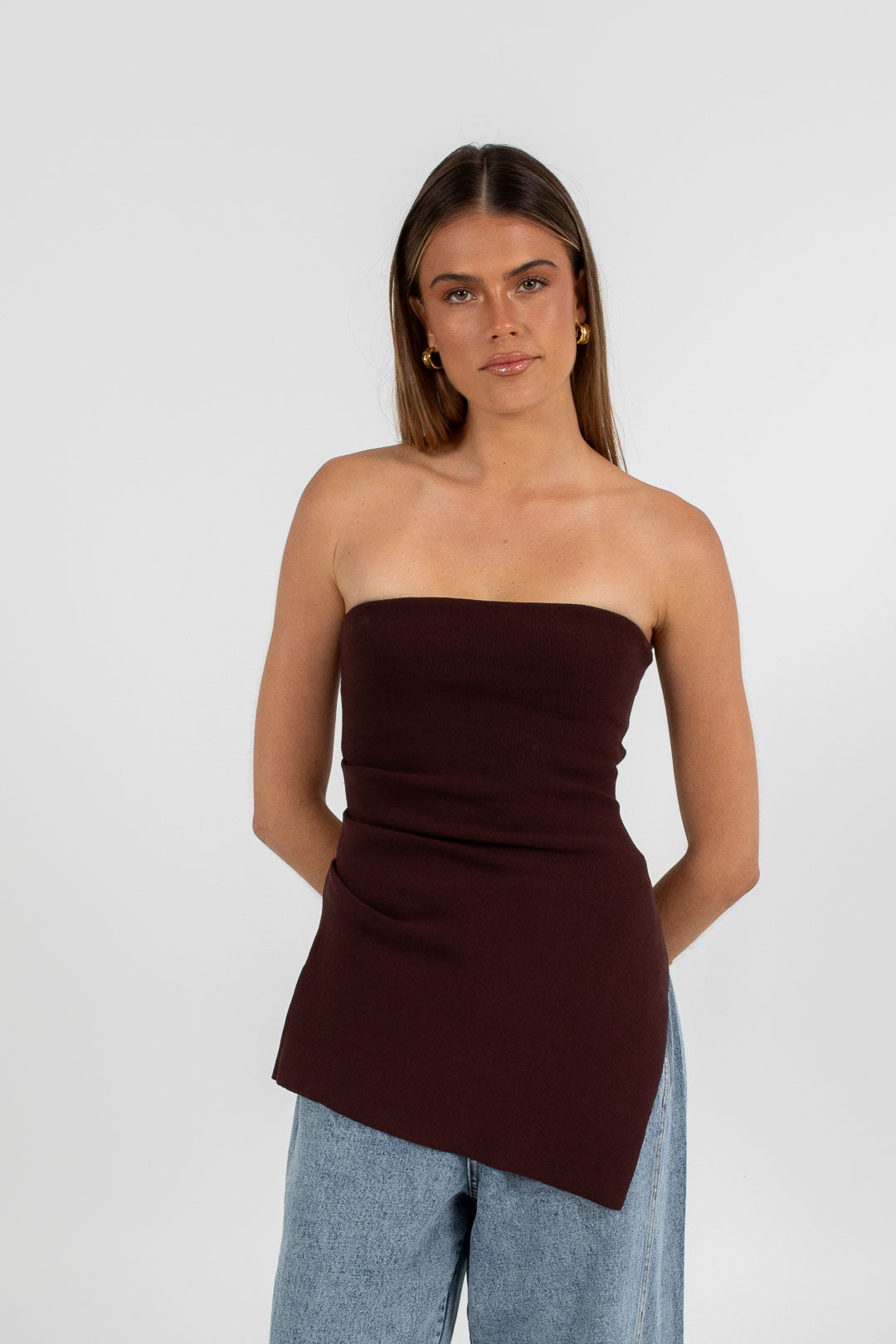 Darcie Strapless Top - Chocolate