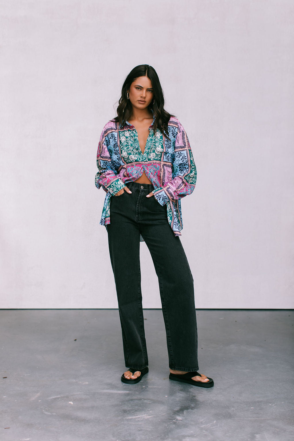 Sylvia Shirt Paisley Tile Print