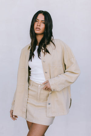 Erin Mini Denim Skirt Sand