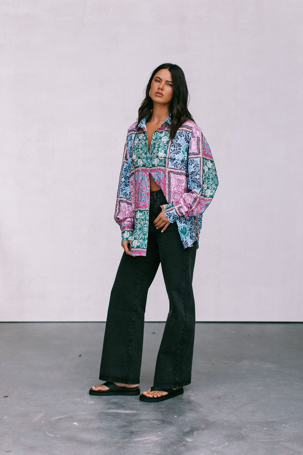 Sylvia Shirt Paisley Tile Print