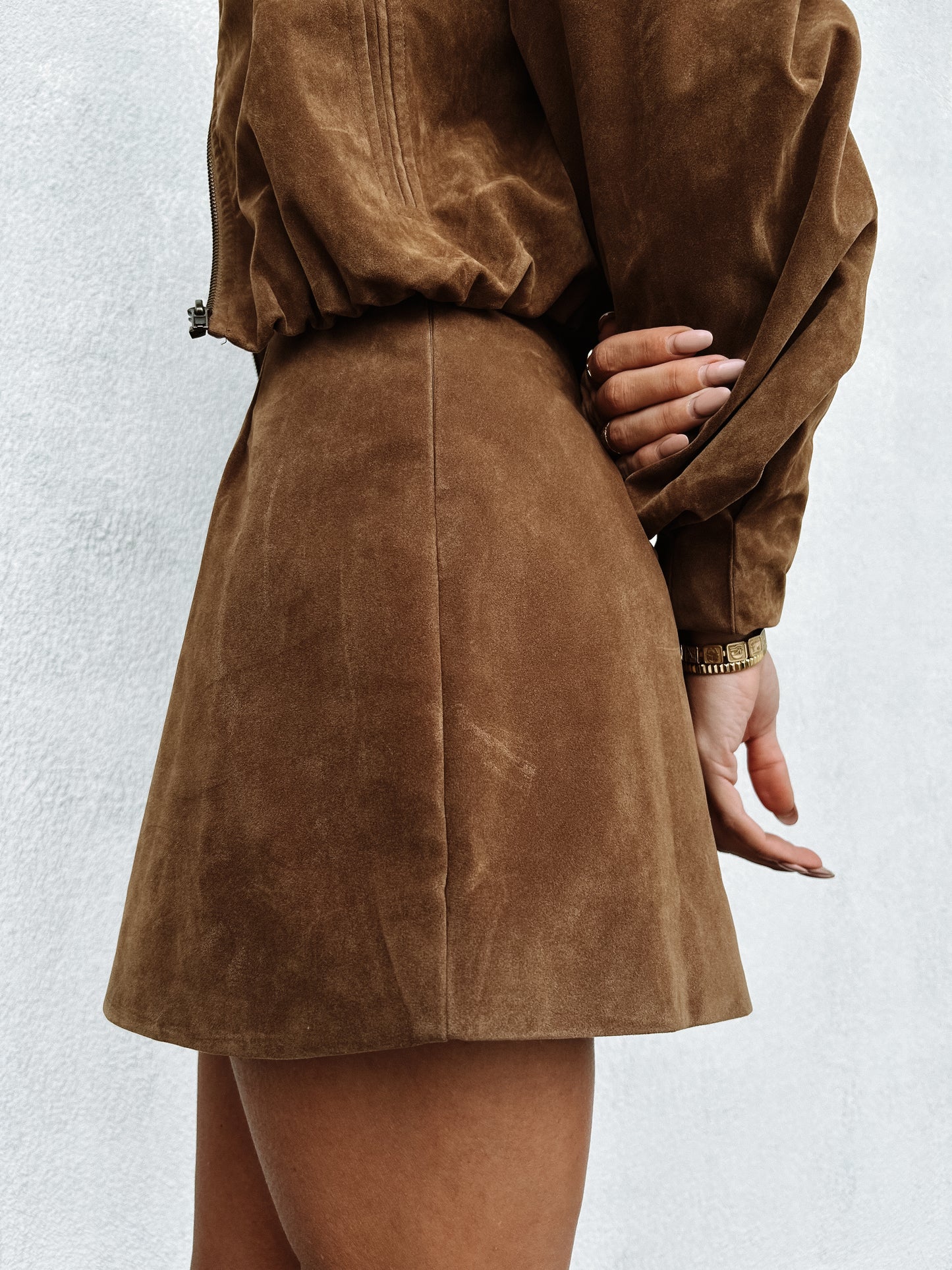 Gina Skirt - Tan Suede Look