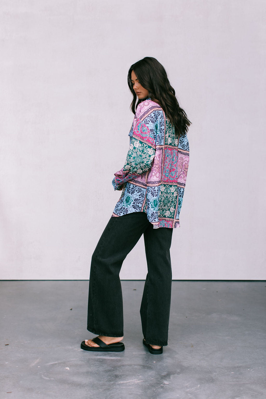 Sylvia Shirt Paisley Tile Print