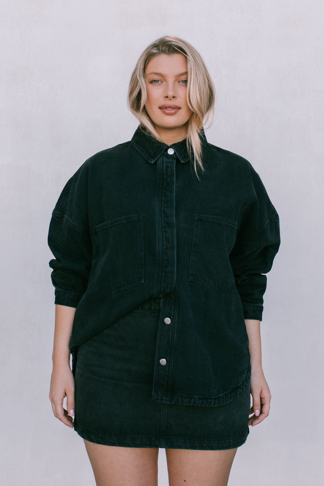 Ilou Denim Shirt Washed Black