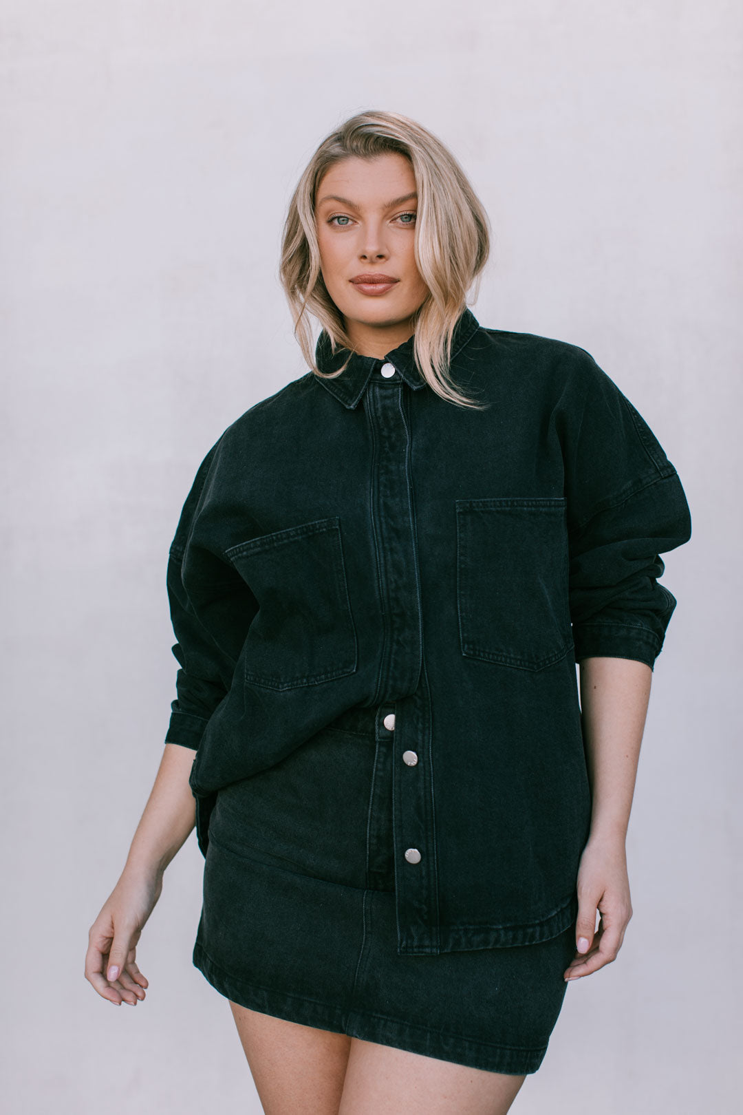 Erin Mini Denim Skirt Washed Black