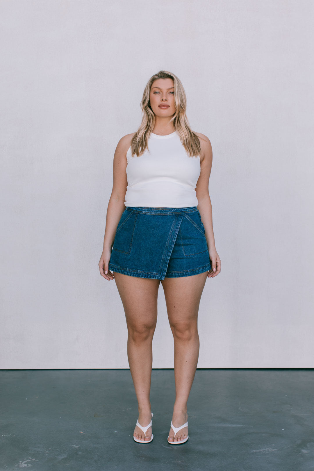 DISPATCH 07.05.25 - Jackie Denim Skort - Dark Blue Wash