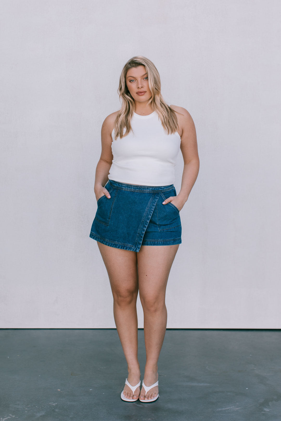 DISPATCH 07.05.25 - Jackie Denim Skort - Dark Blue Wash