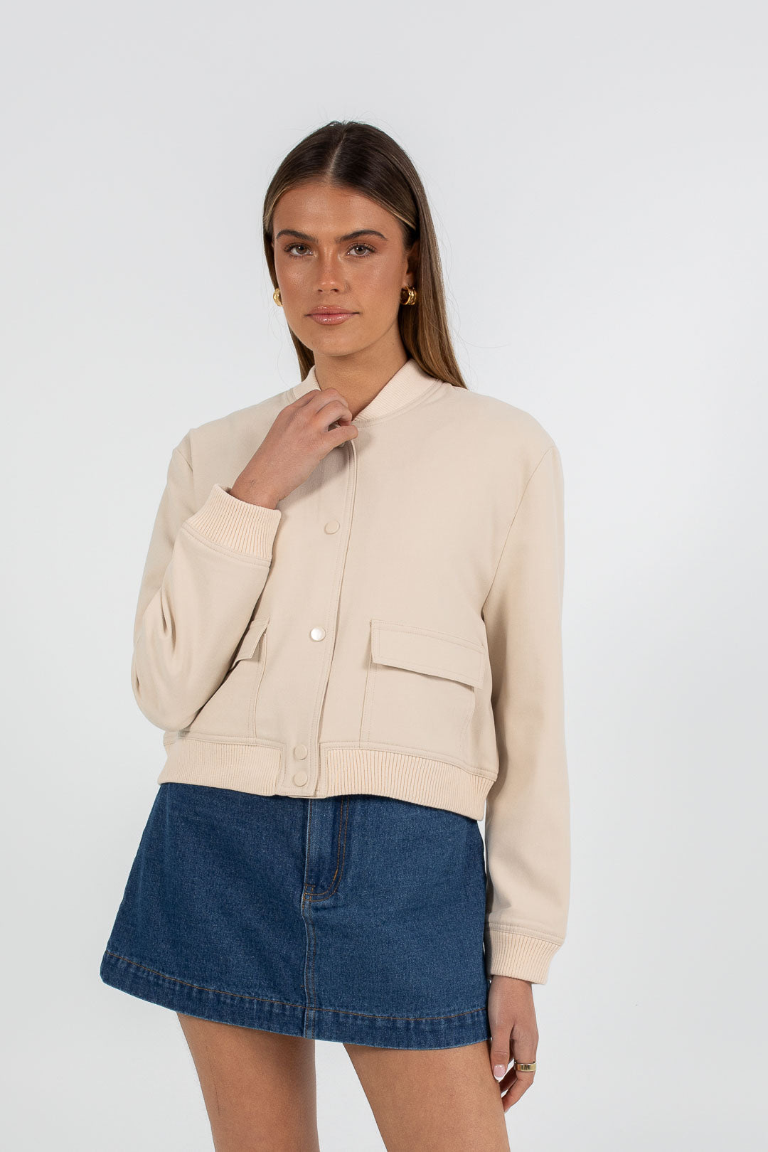 COMING SOON - Quinie Bomber Jacket - Cream