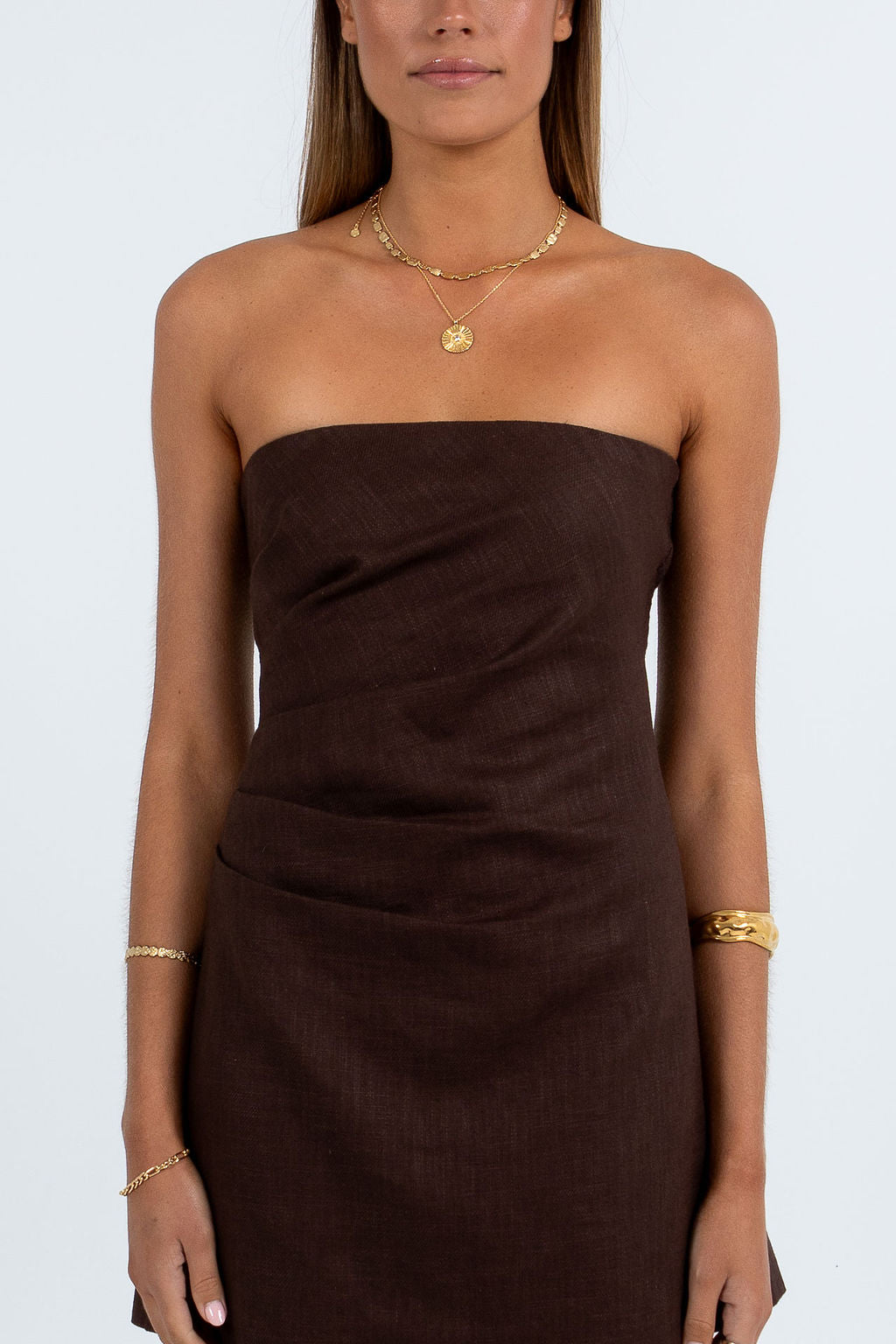 Urelia Mini Dress Chocolate