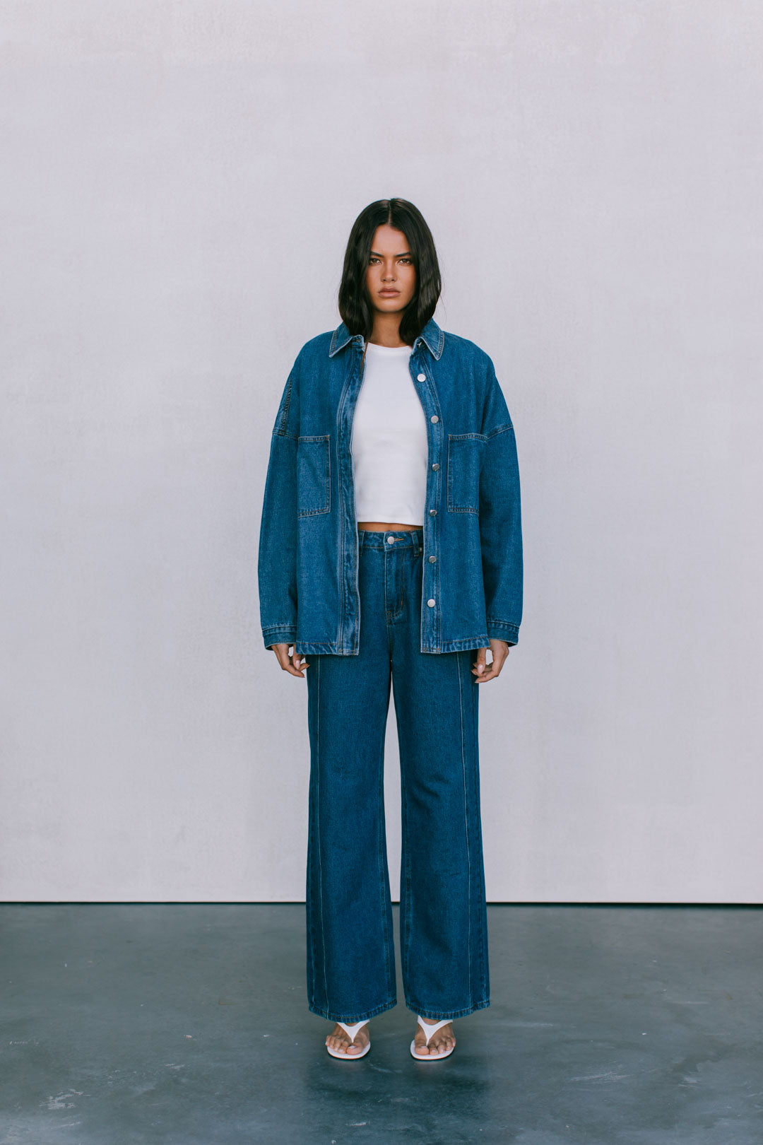 Janey Baggy Leg Jeans Dark Blue Wash