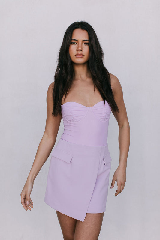 Pip Bodysuit - Pastel Lilac Mesh