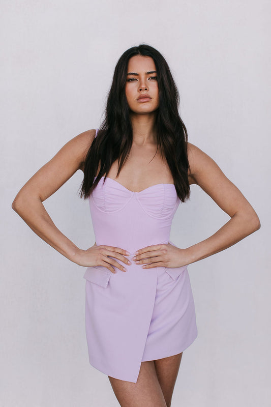 Pip Bodysuit - Pastel Lilac Mesh