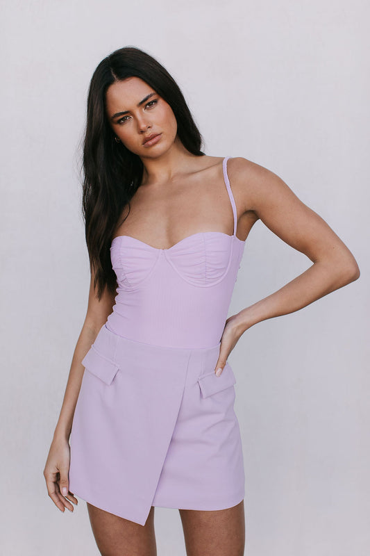 Pip Bodysuit - Pastel Lilac Mesh