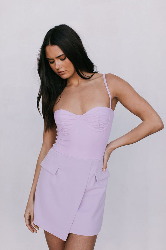 Pip Bodysuit - Pastel Lilac Mesh