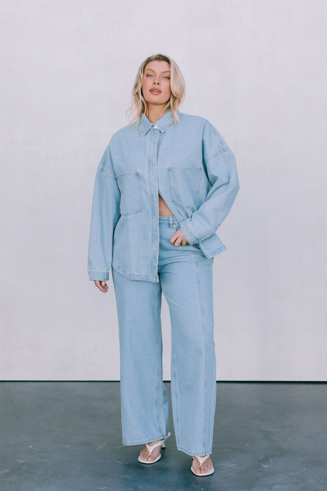 Janey Wide Leg Jeans Light Blue Wash