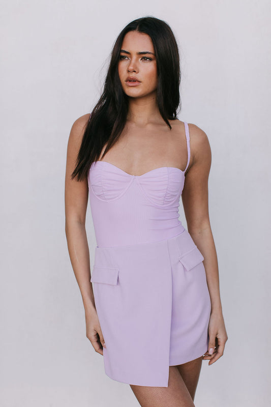 Pip Bodysuit - Pastel Lilac Mesh