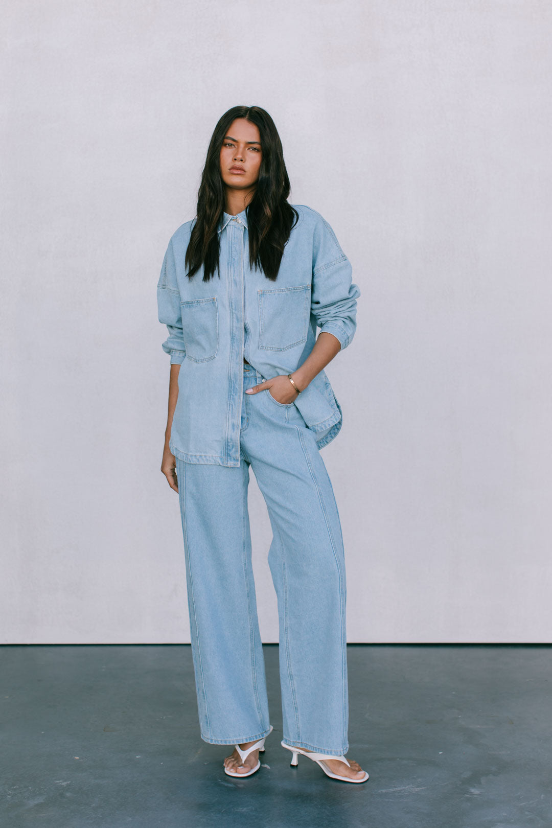 Janey Wide Leg Jeans Light Blue Wash