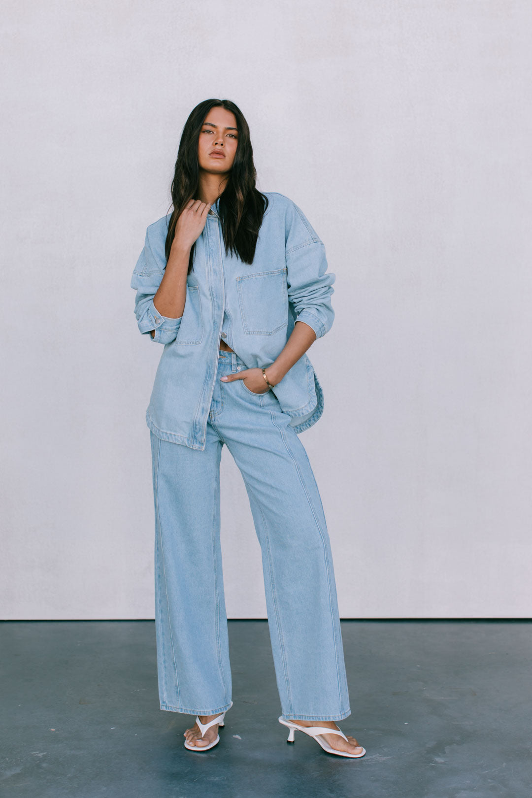 Janey Wide Leg Jeans Light Blue Wash