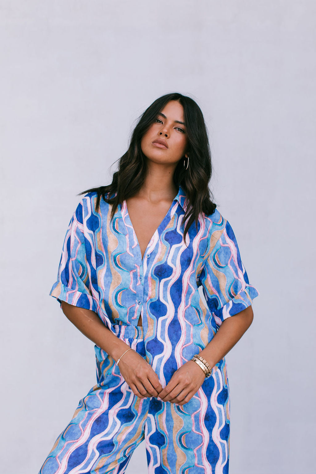 Santorini Pants Greece Print