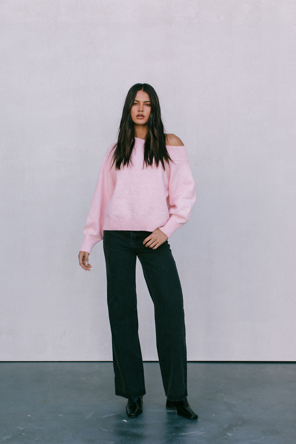 Omerson Knit Jumper Pink Marle