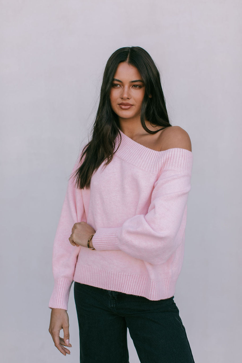 Omerson Knit Jumper Pink Marle