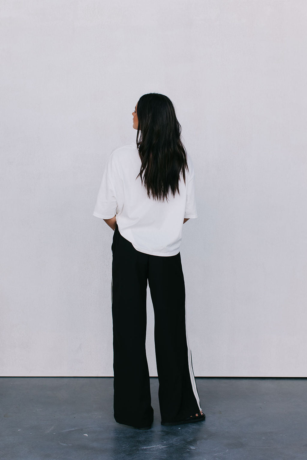 Fiah Relaxed Pants - Black/Cream Stripe