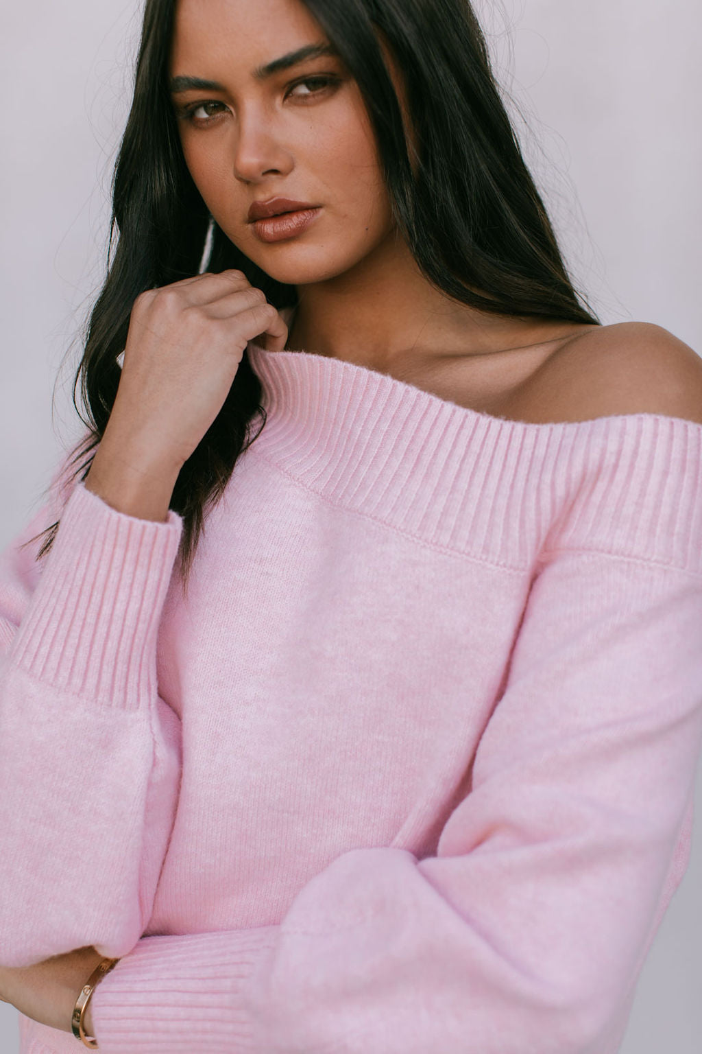Omerson Knit Jumper Pink Marle