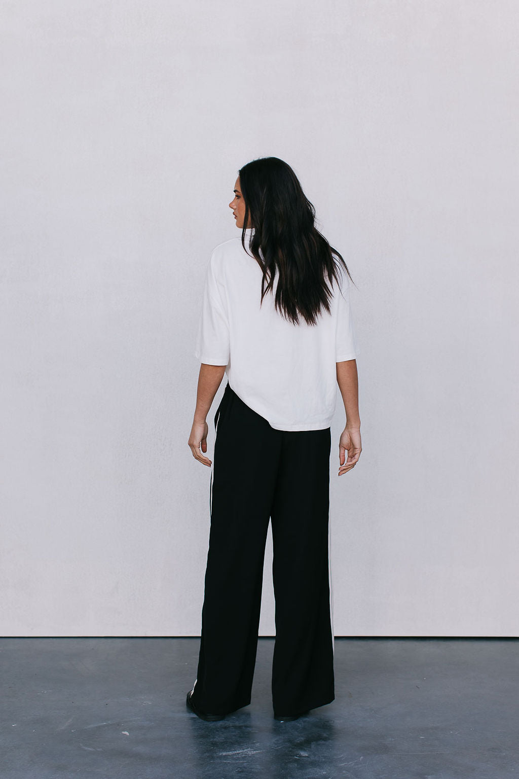 Fiah Relaxed Pants - Black/Cream Stripe