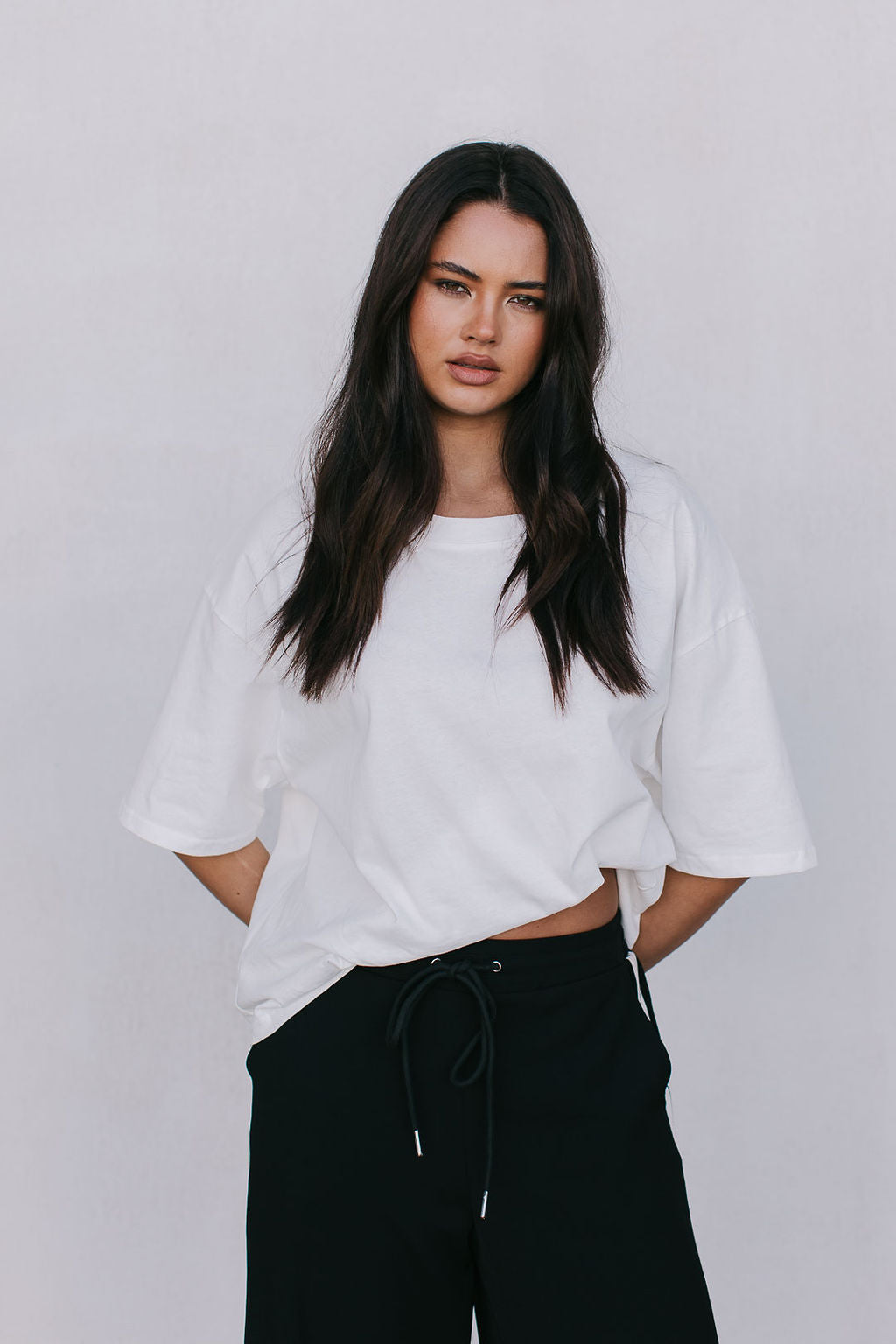 Fiah Relaxed Pants - Black/Cream Stripe