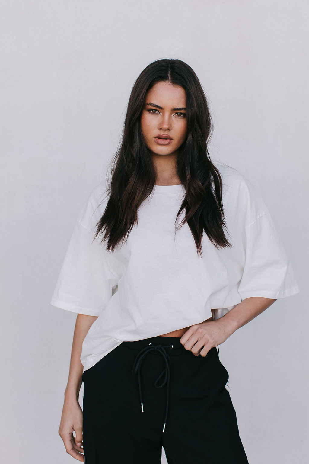 Fiah Relaxed Pants - Black/Cream Stripe