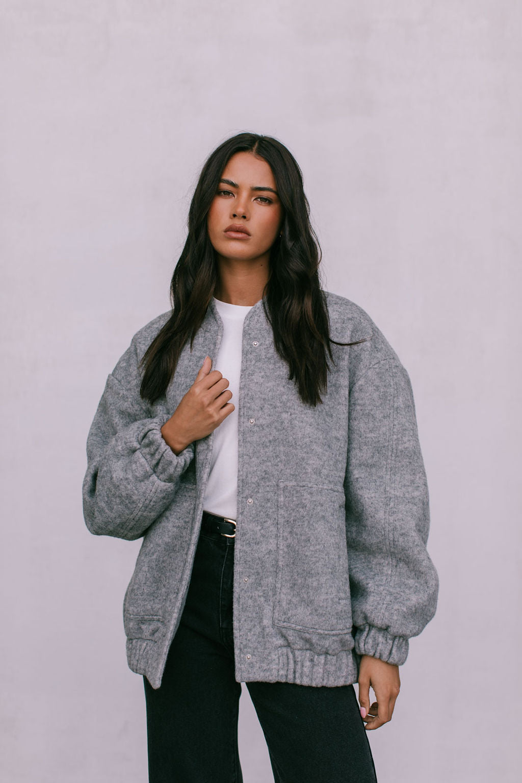 Tully Bomber Jacket Grey