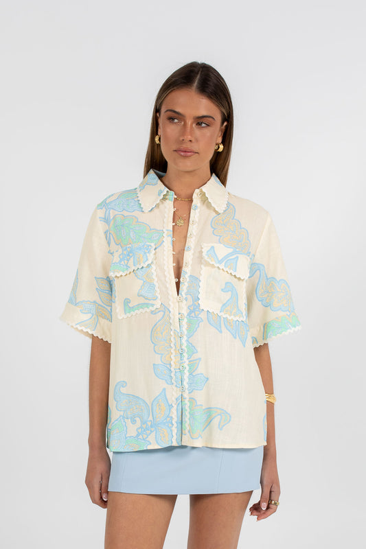 LAUNCHING 28.10 - Carina Relaxed Shirt - Lunelle Print