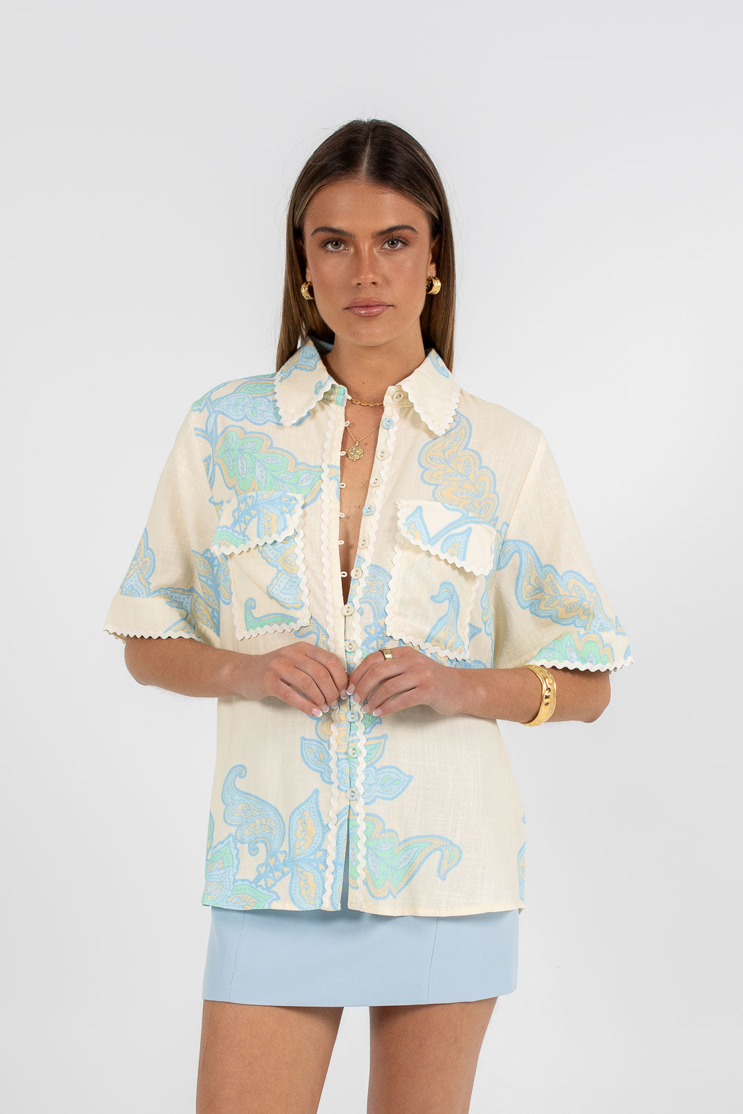 Nellie Mini Skirt - Powder Blue