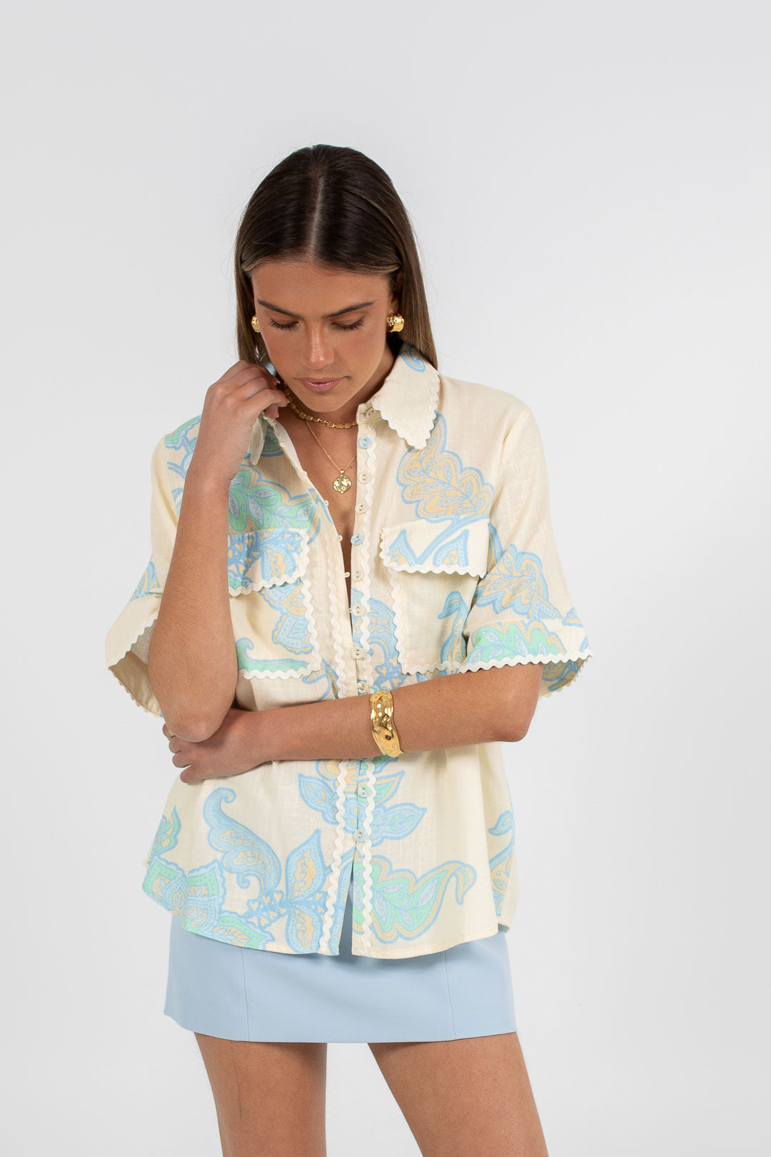 LAUNCHING 28.10 - Carina Relaxed Shirt - Lunelle Print