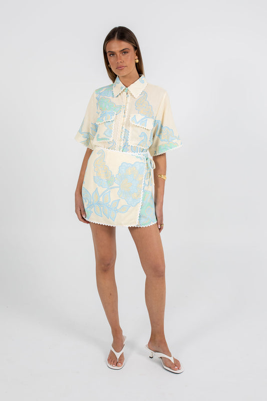 LAUNCHING 28.10 - Ivy Wrap Mini Skirt - Lunelle Print