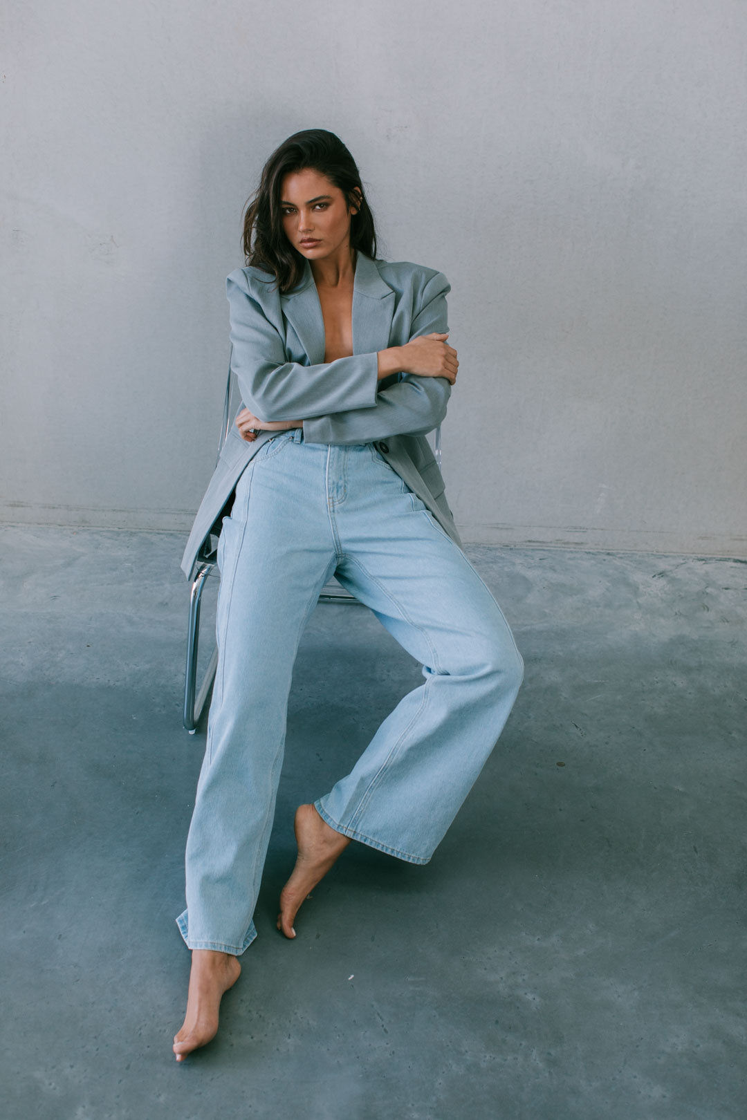 Janey Wide Leg Jeans Light Blue Wash