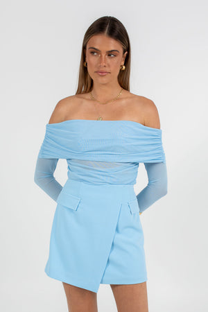 Azrah Mini Skirt Sky Blue