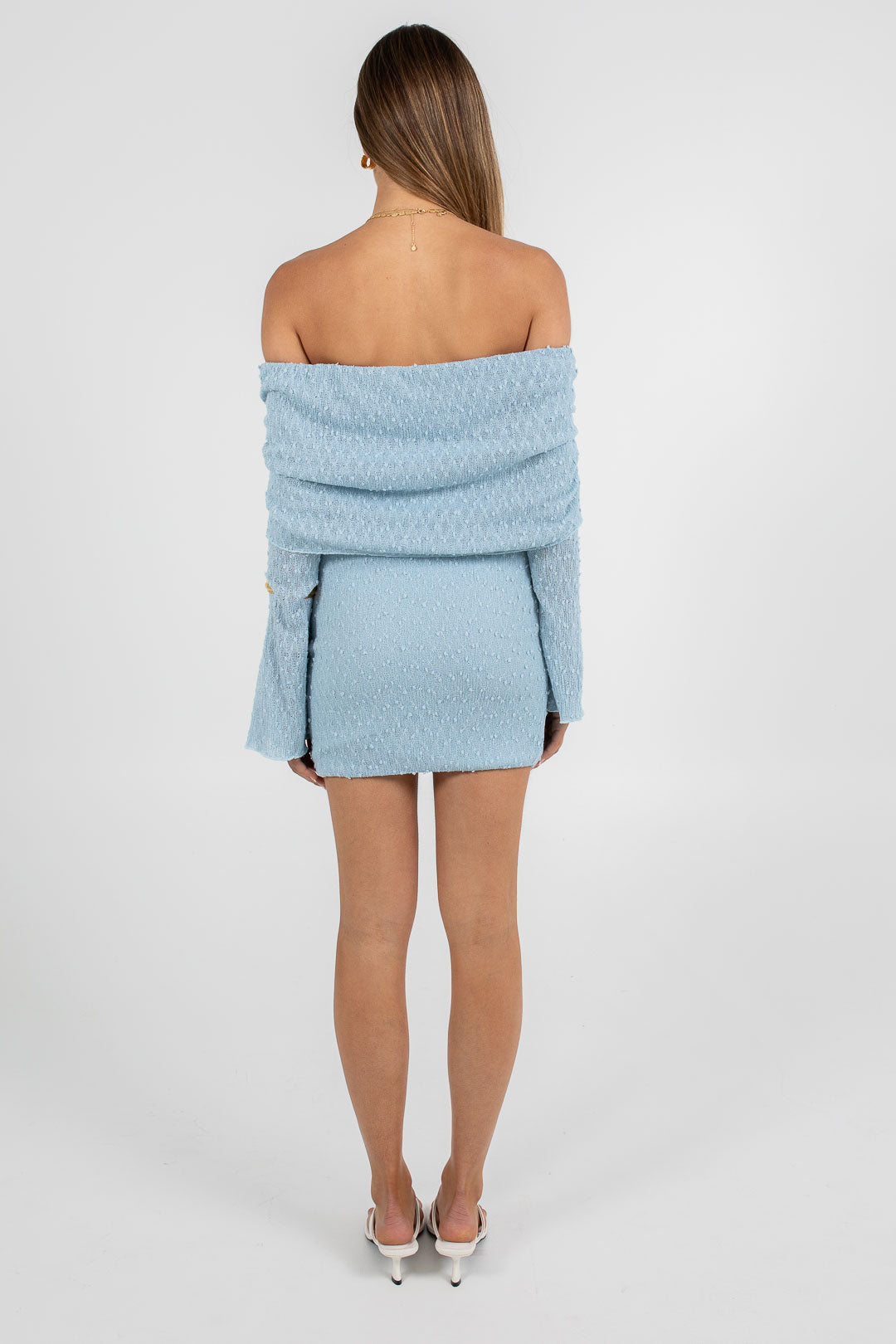 COMING SOON - Delta Mini Dress - Sky Blue Knit
