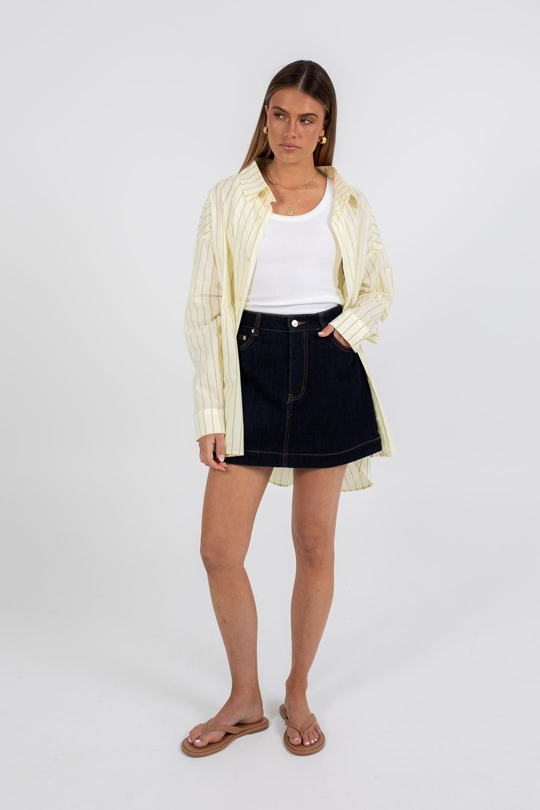 LAUNCHING 28.10 - Dilyn Shirt - Lemon/ Tan Stripe