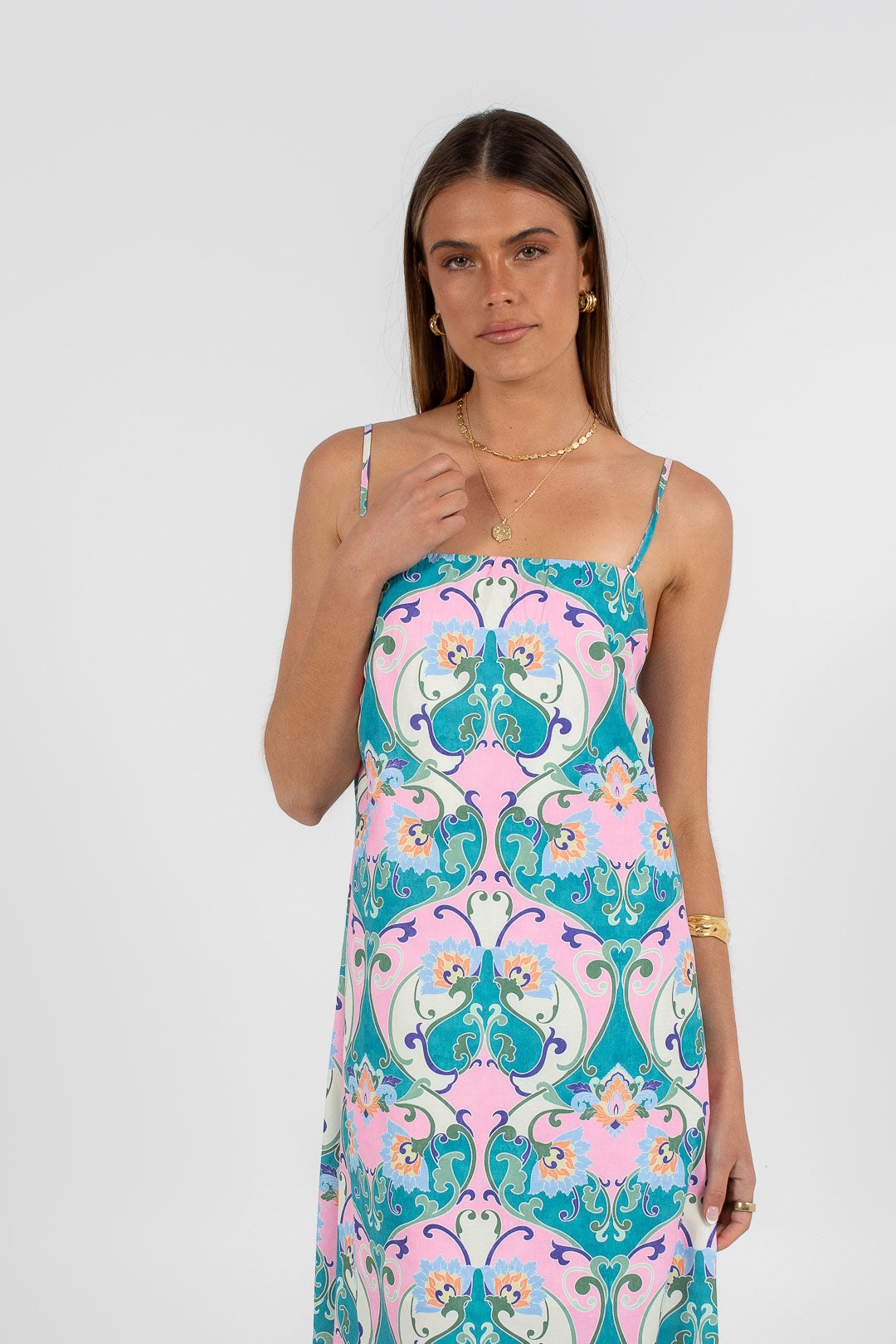 Ruelle Maxi Dress Charm Print