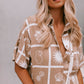 Cascade Shirt Dress - Tan/White Print
