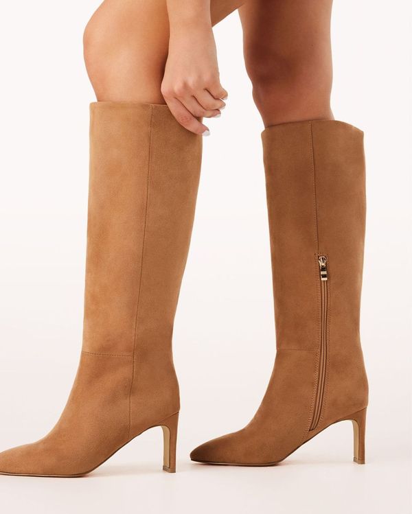 Antoinette Knee-high Boots - Tan Suede